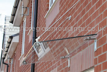 GC1067 Flat Glass Canopy with 80° fall Hangers