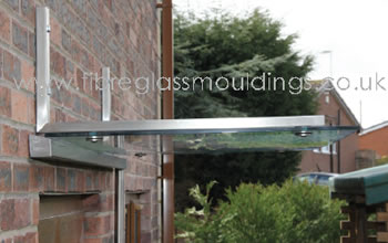 GC1082 Flat Glass Canopy 6mm upside down Gallows with Gutter